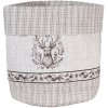 Clayre & Eef Béžový textilný košík na pečivo s jeleňom Gentle Wilderness - Ø 15x16 cm - Clayre & Eef