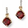 Elements gold zlaté náušnice (granát + diamant) GE2080R