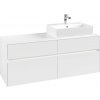 VILLEROY & BOCH Collaro závesná skrinka pod umývadlo na dosku (umývadlo vpravo), 4 zásuvky, s LED osvetlením, 1400 x 500 x 548 mm, White Matt, C133B0MS