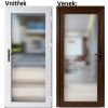 Lacné vchodové dvere plastové Soft WDS 3/3 sklo Krizet Zlatý dub-Biela 100x210 cm, pravé