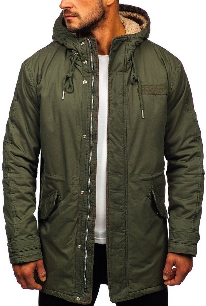 Giubbotto parka invernale in cotone da uomo khaki Bolf EX838A KHAKI