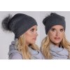 Fashionweek Dámska zimná čiapka s brmbolcom KRASNAL ZIZI-C7 Farba: grafit, Veľkosť: Universal