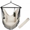 tectake 405080 závesné kreslo malika, boho štýl, nosnosť 150 kg - béžová