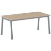 Rokovací kancelársky stôl PRIMO BASIC, 180x90 cm, sivostrieborná podnož, buk