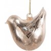 Clayre & Eef Závesná dekorácia ružový sklenený vtáčik - 7*4*6 cm - Clayre & Eef