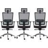 3PACK Ergonomická kancelárska stolička WINDY čierna, vysoké postavy (3 ks)