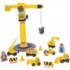 Bigjigs Rail Drevené vláčiky - Žeriav a stavebné stroje