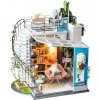 ROBOTIME miniaturní domeček - Podkrovní byt s terasou LED DIY 1:24