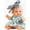 Realistická panenka holčička Sára v zelenkavých šatech od firmy Paola Reina ze Španělska (Los Peques 21 cm)