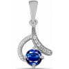 Nefertitis Prívesok strieborný s brúseným modrým kyanitom a zirkónmi Ag 925 026632 BK NF55736 - 1,3 cm, 1 g