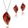 Yvon Umelecký komplet náhrdelníka a náušníc s listovým motívom a efektom ombré