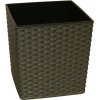 Kvetináč UH 250x250 mm JUKA grafit výška 250 mm ratan štvorcový