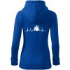 EKG bubeník - Mikina dámska trendy zipper s kapucňou - XS ( Kráľovská modrá )