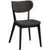 Čierna dubová jedálenská stolička s tmavosivým sedadlom Rowico Cato