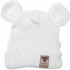 Pletená bavlněná čiapka s uškami dvojvrstvová Hand Made Baby Nellys biela