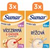 Sunar 2 druhy Vícezrnná s ovocem/Rýžová 6 x 210 g