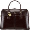 Dámska kožená kabelka na notebook s príslušenstvom hnedá 39-4-531-3