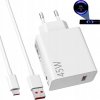 45W nabíjačka a USB-C kábel, nabíjací adaptér USB QC 3.0 PD pre telefón