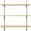 Ferm Living Polica Sector Shelf L/L, natural oak/brass