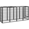 Ohrádka pre psov 10 panelov čierna 50x100 cm práškovaná oceľ-ForU-3115948
