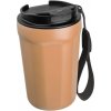 Cestovný hrnček z nehrdzavejúcej ocele 350 ml, hnedá béžová