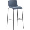 Design-Shop Barová stolička Hoover - látka, kovové nohy čierne - Modrá