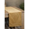 Takoy Behúň na stôl medový, zlatistý 35x140 cm zamatový BLINK 12 s veľkým vzorom lotosového kvetu-HF-389236 | 35 x 140 cm