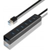 AXAGON HUE-SA7BP, 4x USB 3.0 ALU CHARGING hub, vr. AC adaptéra, kábel USB-A 40cm HUE-SA7BP