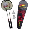 Badmintonová súprava 2 hliníkové ľahké rakety s hliníkovým shaftom+2 košíky