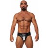 Jocksy Mister B Leather Premium Jockstrap čierno-biele XL, pánske kožené jocksy