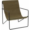 Ferm Living Kreslo Desert Lounge Chair, black/olive