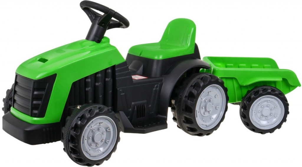 Mamido elektrický traktor s prívesom zelená