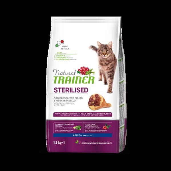 Trainer Natural Cat Sterilised sušená šunka 1,5 kg