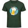 Akciové Gildan Soft-Style Tričko - Motív - Pivo so smrtkou - Forest Green - 3XL - Pánske