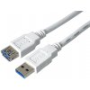 PremiumCord Predlžovací kábel USB 3.0 Super-speed 5Gbps A-A, MF, 9pin, 2m biela ku3paa2w