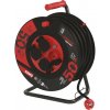 EMOS Vonkajší predlžovací kábel na bubne 50 m / 4 zás. / čierny / guma-neoprén / 230V / 2,5 mm2 P084503