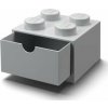 LEGO® stolové box 4 so zásuvkou 15,8 x 15,8 x 11,3 cm sivá