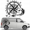 NÁLEPKA na auto karavan KOMPAS RUŽA VETROV 43x50