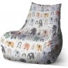 Sablio Sedací vak Bean Animovaní Slony - 60 x 70 x 70 cm