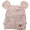 Pletená bavlněná čiapka s uškami, dvojvrstvová, Hand Made Baby Nellys, béžová