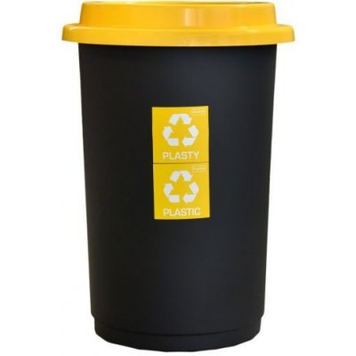 Plafor Odpadkový kôš na triedený odpad okrúhly 50 l - žltý