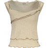 Štýlové Dámske Tričko bez rukávov DESIGUAL Bežová Farba: Bežová, Velkost: XS