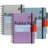 Špirálový zošit, A5, linajkový, 100 listov, PUKKA PAD Metallic Project Book, mix farieb