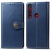 Peňaženkové kožené puzdro na Motorola Moto G8 Play - Modrá