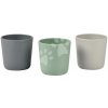 Poháre pre bábätká Silicone Glass Set Beaba Grey Sage & Mineral zo silikónu 3 kusy od 4 mes