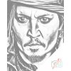 Vymalujsisam.sk Bodkovanie - Johny Depp 3 Farba: Červená, Veľkosť: 40x50cm, Rám: Na kartónovej doske