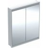 Geberit ONE Zrkadlová skrinka s LED osvetlením, 75x90x15 cm, 2 dvierka, vstavaná, biela 505.802.00.2