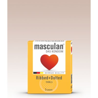 Masculan Ribbed Dotted 3 ks