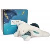 Doudou Plyšový zajačik s tmavomodrým brmbolcom 25 cm