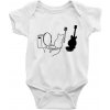 Mačka a gitara WC - Body dojčenské s krátkym rukávom - Krátký r. 18-24 mes ( Biela )
